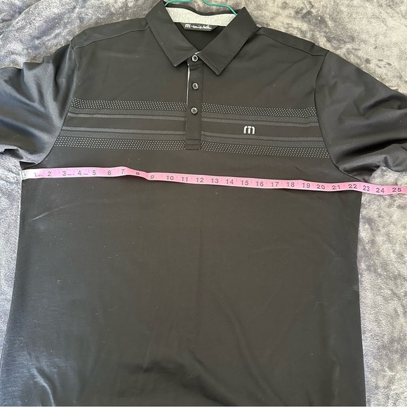 Travis Mathew Black & Striped Golf Polo Size Large - Picture 8 of 10